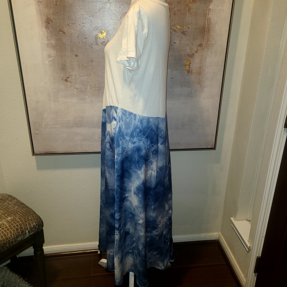 MSK Blue Asymmetrical Wrap Maxi Skirt - Picture 3 of 9
